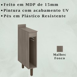Balcao Porta Pano 18 cm 2350 Malbec PLLA - 2