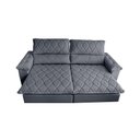 Ver imagem 5 de Sofá Retrátil e Reclinável 2,75m Molas Ensacadas Cama inBox Big Home Bordado 3D Linho Cinza