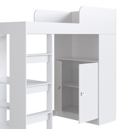 Cama com Escrivaninha e Colchão Solteiro Branco Sally Jm Móveis - 3