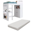 Ver imagem 1 de Cama com Escrivaninha e Colchão Solteiro Branco Sally Jm Móveis