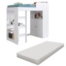 Cama com Escrivaninha e Colchão Solteiro Branco Sally Jm Móveis - 1