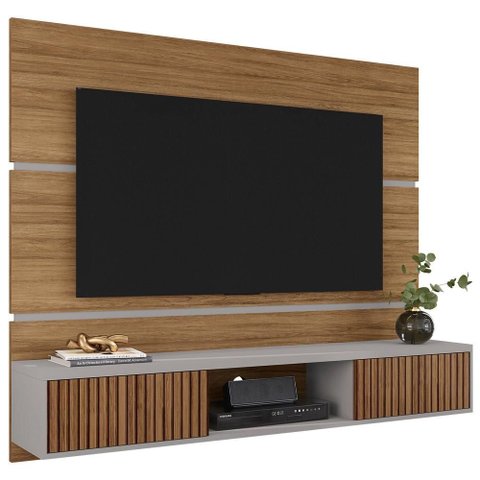 Painel Suspenso Tv 65 Pol 160 Cm Ambar Cinamomo Off White Bechara