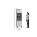 Ver imagem 3 de Paneleiro de Cozinha Selene C/ 3 Portas e 2 Nichos P/ Fornos 65cm Jequitiba/off White Fosco - Linea