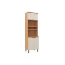 Ver imagem 1 de Paneleiro de Cozinha Selene C/ 3 Portas e 2 Nichos P/ Fornos 65cm Jequitiba/off White Fosco - Linea