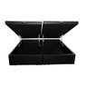 Base Box Baú Casal Bipartido Acolchoes Sintético Preto 41x138x188 - 1