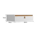 Ver imagem 3 de Console Diana Suspenso Escrivaninha Penteadeira com Gaveta para Quarto Home Office- Branco/Naturale