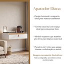 Ver imagem 1 de Console Diana Suspenso Escrivaninha Penteadeira com Gaveta para Quarto Home Office- Branco/Naturale
