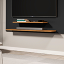 Ver imagem 6 de Painel de Parede para Tv 42” com 3 Prateleiras para Sala ou Quarto - Jm3 Móveis:preto/nature