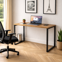 Ver imagem 6 de Mesa Escrivaninha Diretor Industrial 100x60cm Mdf Premium Freijó e Aço