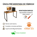 Ver imagem 4 de Mesa Escrivaninha Diretor Industrial 100x60cm Mdf Premium Freijó e Aço