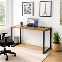 Ver imagem 1 de Mesa Escrivaninha Diretor Industrial 100x60cm Mdf Premium Freijó e Aço