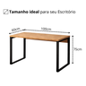 Mesa Escrivaninha Diretor Industrial 100x60cm Mdf Premium Freijó e Aço - 5