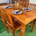 Ver imagem 5 de Mesa Madeira de Demolição 140cm X 70cm com 4 Cadeiras Ana Hickmann Sudeste Rústico