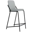 Ver imagem 3 de Kit 05 Banquetas Alta Bar Cozinha Sala de Jantar Loft Preto C01 Courino Saturno Off White - Lyam