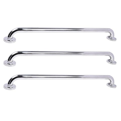 Alça Barra de Apoio 70cm Inox Kit 3 Unidades Deficiente Idoso Anti Queda Corrimao