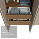 Ver imagem 7 de Guarda-Roupa Solteiro 4 Portas Batentes Rustic/Crema/Rustic Venus Madesa