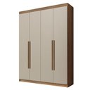 Ver imagem 2 de Guarda-Roupa Solteiro 4 Portas Batentes Rustic/Crema/Rustic Venus Madesa