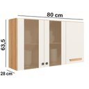 Ver imagem 3 de Armario Aereo 3 Pt 120 Cm 16982 Freijo Off White Cristal Nicioli Freijo Off White Cristal
