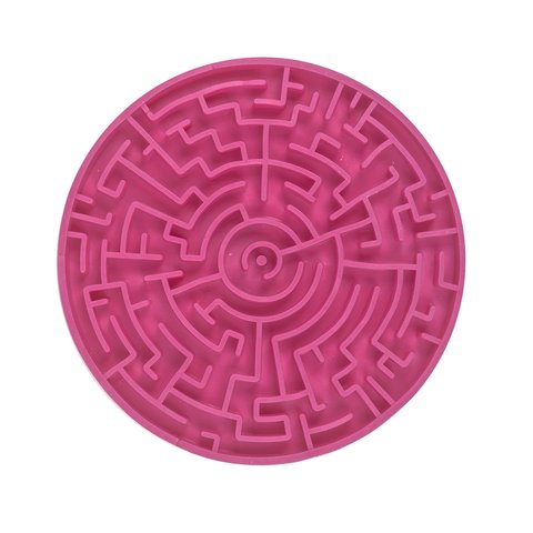 Tapete de Lamber Labirinto Pet Games com 37 ventosas para cães e gatos - P - Pink