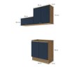 Lavanderia Modulada Kappesberg Celeste 3 Peças Nogueira/azul 160cm - 2