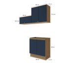 Ver imagem 2 de Lavanderia Modulada Kappesberg Celeste 3 Peças Nogueira/azul 160cm