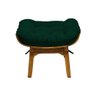 Kit Poltrona + Puff Costela Decoração Descanso Veludo Verde - 6