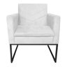Kit 2 Poltronas Bella Base de Ferro Preta Suede Branco - Doce Sonho Móveis - 4