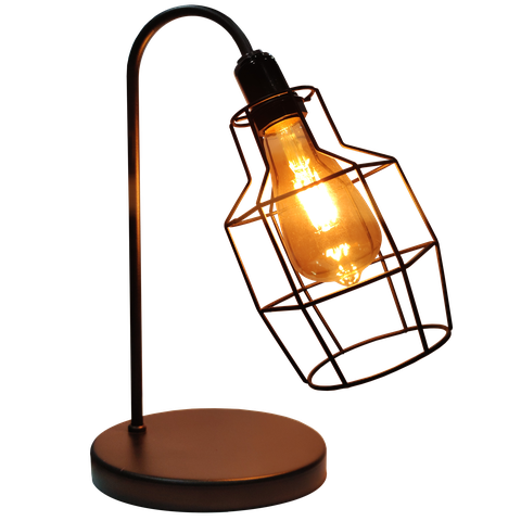 Abajur de Quarto Luminária Industrial Aramado Granada Preta