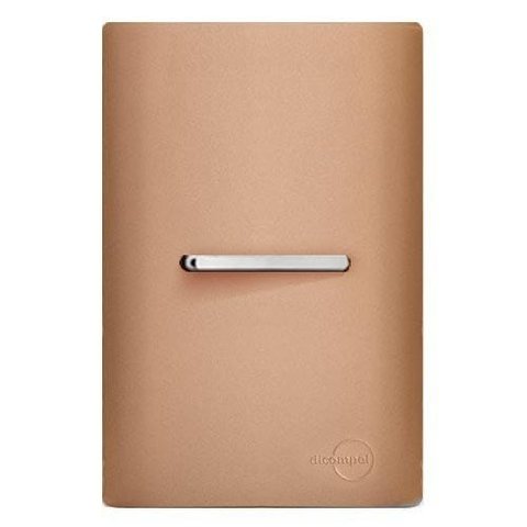 Conjunto Interruptor Simples Horizontal com Suporte 4x2 - Dicompel Novara Ouro Rose Cromado