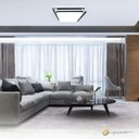 Ver imagem 3 de Luminária de Teto Plafon Sobrepor Hoop Preto Quadrado 72w Multicor Bivolt