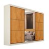 Guarda Roupa Bragança 3 Portas Espelhada 100% Mdf Off White Peroba - Móveis Europa - 2