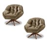 Kit 2 Poltrona Decorativa Califórnia Giratória Suede Capuccino - Fm - 1