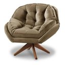 Ver imagem 3 de Kit 2 Poltrona Decorativa Califórnia Giratória Suede Capuccino - Fm