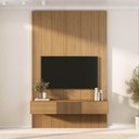 Ver imagem 1 de Rack Ripado com Painel TV até 60 Polegadas 160CMX250CM Aruá CabeCasa MadeiraOriginals Marrom/Jatobá