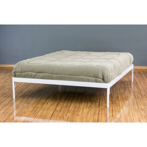 Cama de Ferro Estrado Solteiro Branco