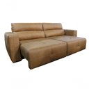 Ver imagem 3 de Sofá Retrátil e Reclinável de Couro Adena 2,52 M Soft Brown - Mempra Design
