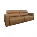 Ver imagem 1 de Sofá Retrátil e Reclinável de Couro Adena 2,52 M Soft Brown - Mempra Design