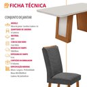 Ver imagem 7 de Mesa de Jantar Carolina Tampo 180cm MDF com Vidro Canto Copo e 6 Cadeiras Liz