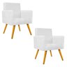 Kit 2 Poltronas Beatriz Palito Mel Suede Branco - Doce Sonho Móveis - 1