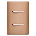 Ver imagem 1 de Conjunto Interruptor Duplo Simples com Suporte 4x2 - Dicompel Novara Ouro Rose Cromado