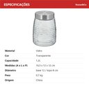 Ver imagem 6 de Pote Hermético de Vidro 1,2L Transparente 16x12x12cm Mantimentos Cozinha Tampa
