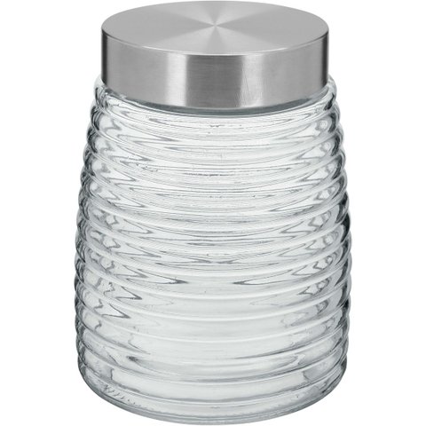 Pote Hermético de Vidro 1,2L Transparente 16x12x12cm Mantimentos Cozinha Tampa