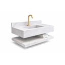 Ver imagem 1 de Bancada Banheiro Porcelanato 80cm com Válvula Oculta Branco:branco