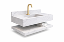 Ver imagem 1 de Bancada Banheiro Porcelanato 80cm com Válvula Oculta Branco:branco