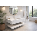 Ver imagem 2 de Bancada Banheiro Porcelanato 80cm com Válvula Oculta Branco:branco
