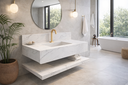 Ver imagem 2 de Bancada Banheiro Porcelanato 80cm com Válvula Oculta Branco:branco
