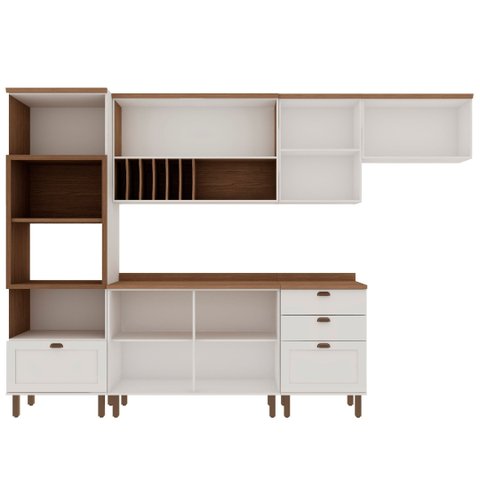 Cozinha Completa 6PÇS 7 Pts 4 Gav Iluminata Branco/Ebano