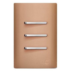 Conjunto Interruptor Triplo Paralelo com Suporte 4x2 - Dicompel Novara Ouro Rose Cromado