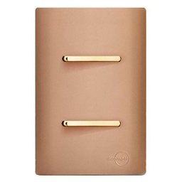 Conjunto Interruptor Duplo Simples com Suporte 4x2 - Dicompel Novara Ouro Rose Gold - 1