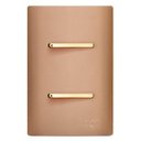 Ver imagem 1 de Conjunto Interruptor Duplo Simples com Suporte 4x2 - Dicompel Novara Ouro Rose Gold